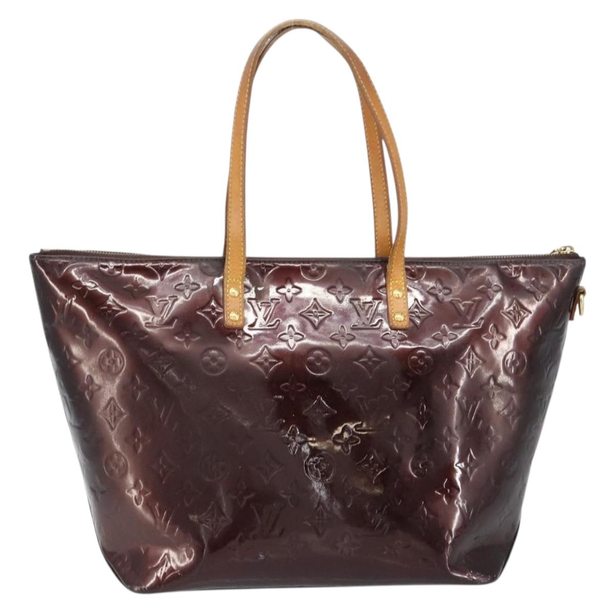LOUIS VUITTON Monogram Vernis Bellevue GM Tote Bag Amarante M93589 Auth BA8883