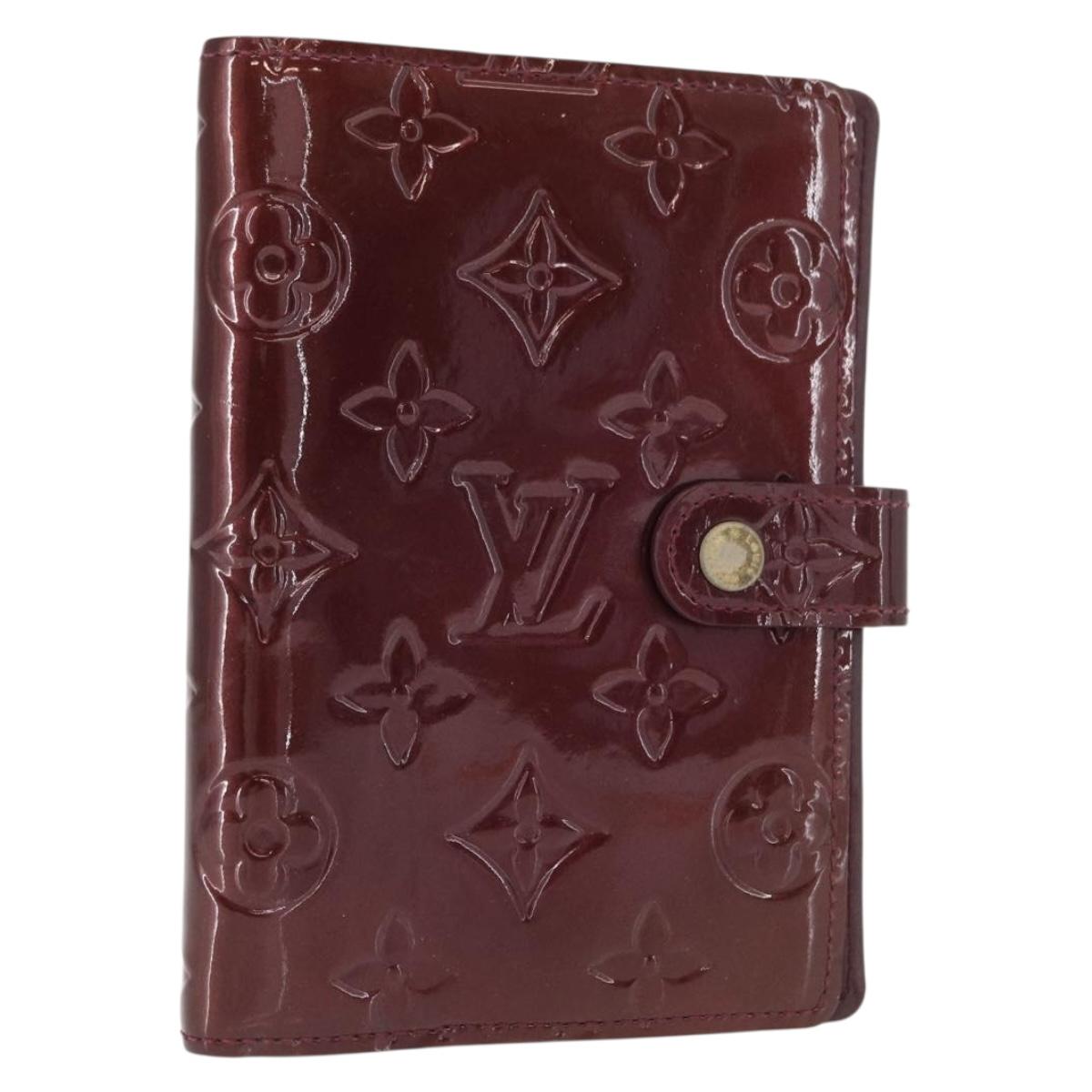 LOUIS VUITTON Vernis Agenda PM Day Planner Cover Amarante R21026 LV Auth BA8894