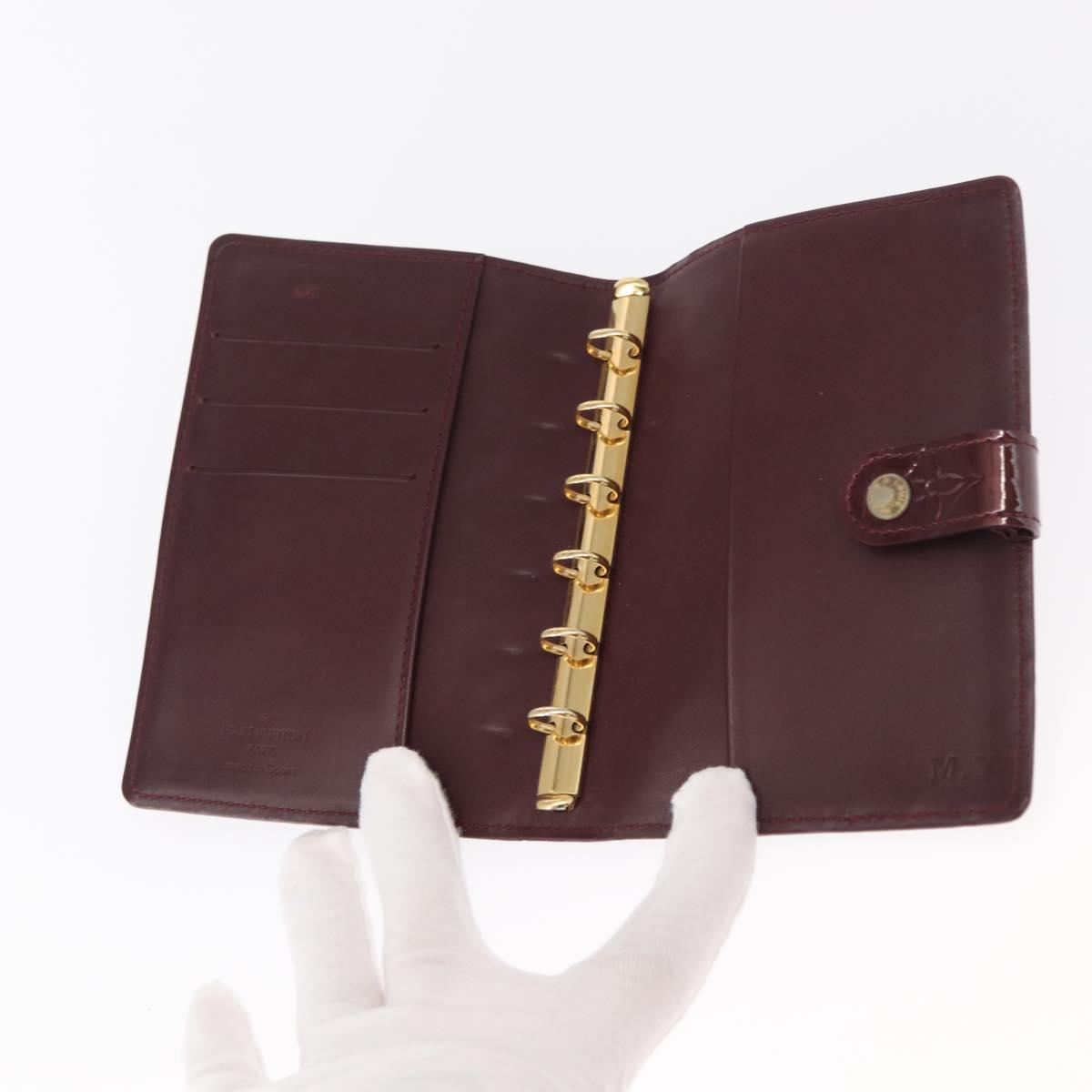 LOUIS VUITTON Vernis Agenda PM Day Planner Cover Amarante R21026 LV Auth BA8894