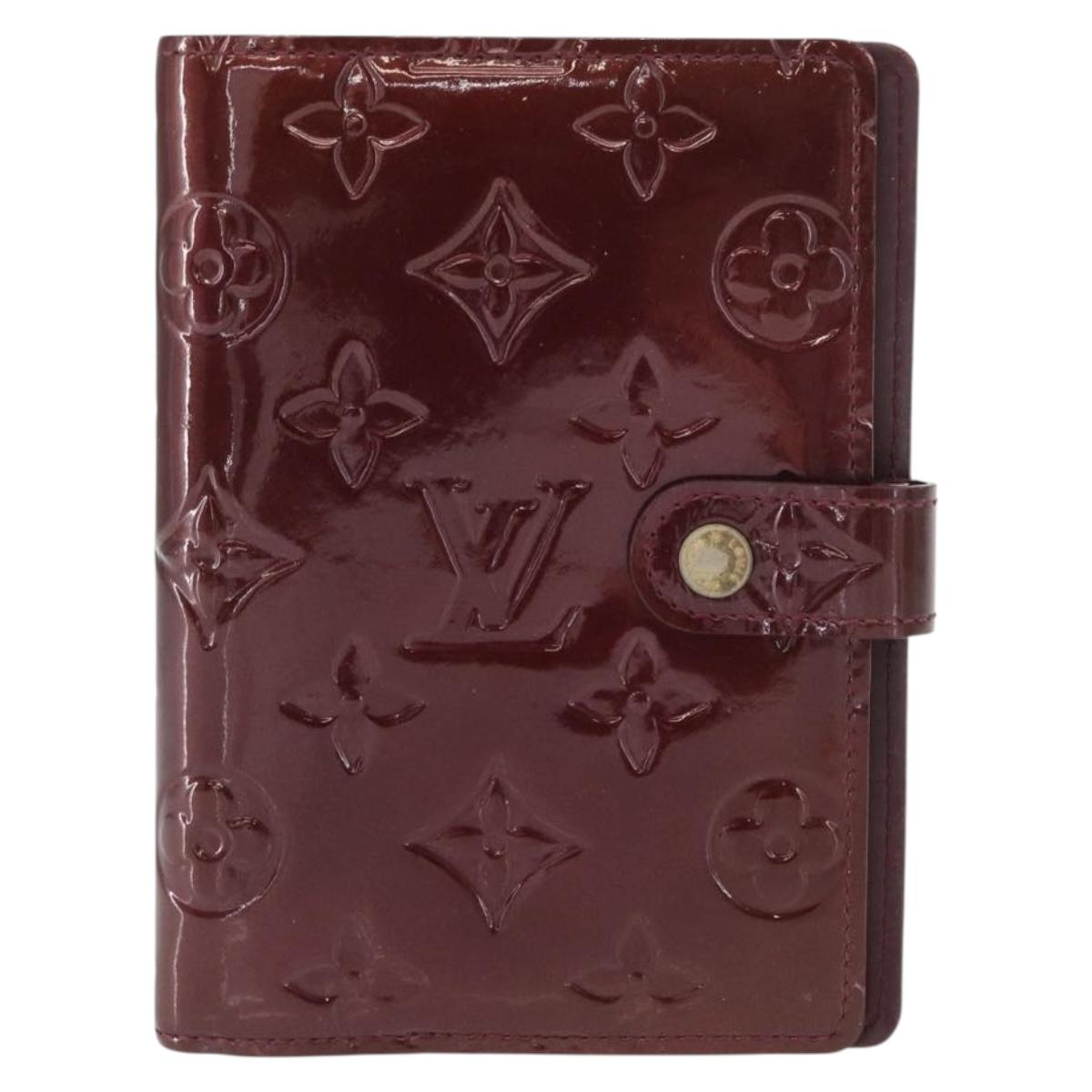 LOUIS VUITTON Vernis Agenda PM Day Planner Cover Amarante R21026 LV Auth BA8894