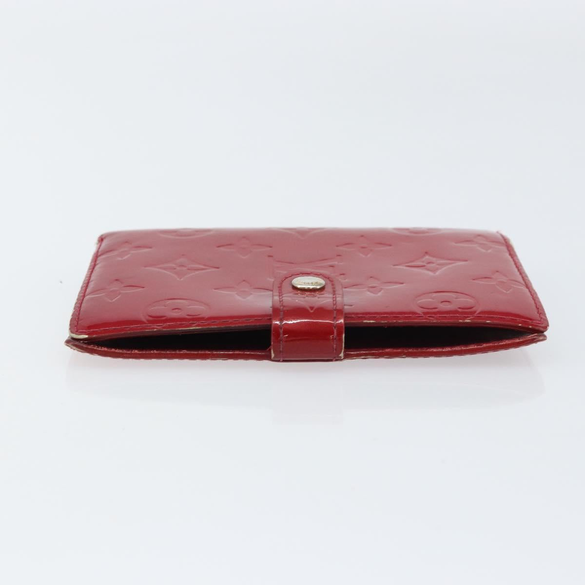 LOUIS VUITTON Monogram Vernis Agenda PM Day Planner Cover Red R21016 Auth BA8895