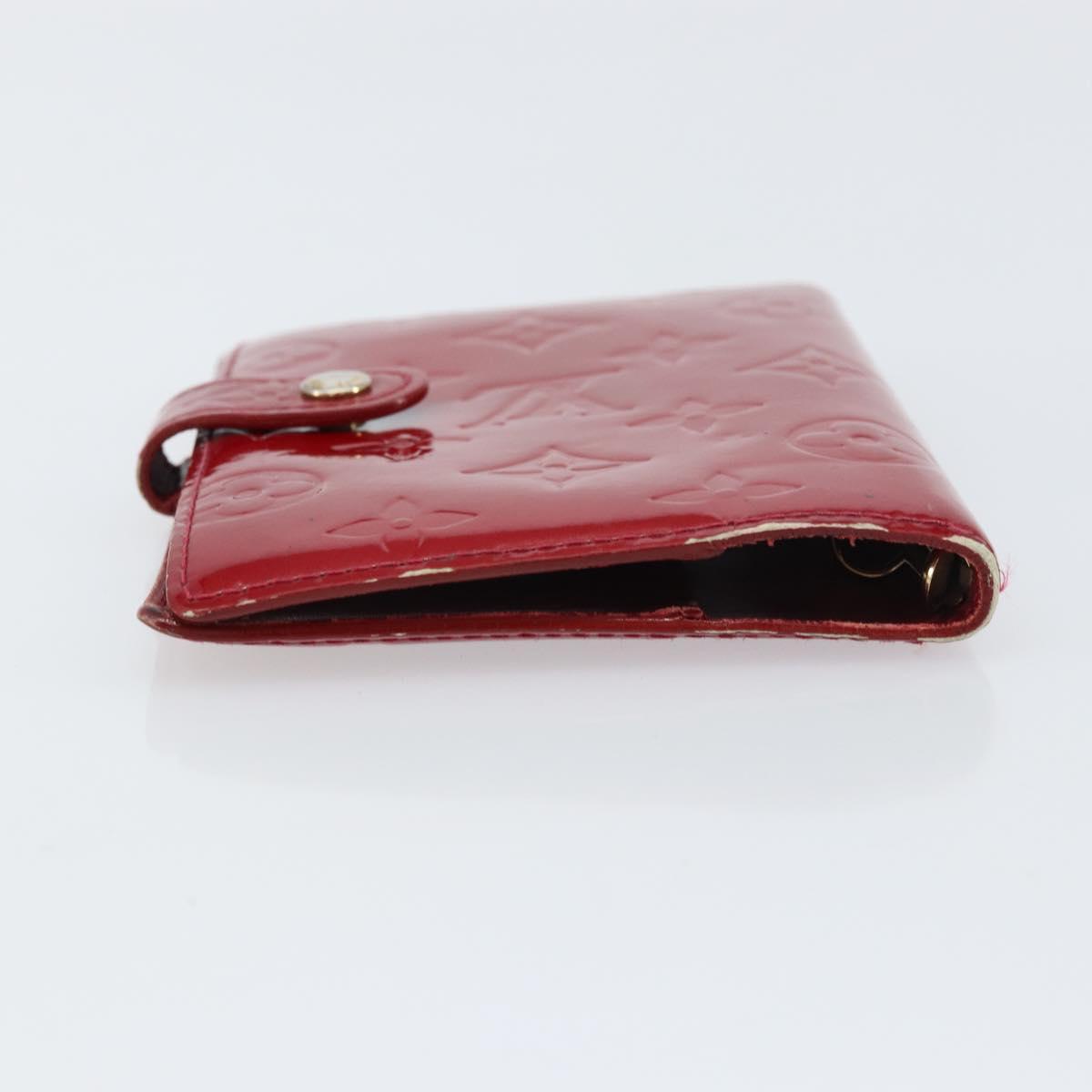 LOUIS VUITTON Monogram Vernis Agenda PM Day Planner Cover Red R21016 Auth BA8895
