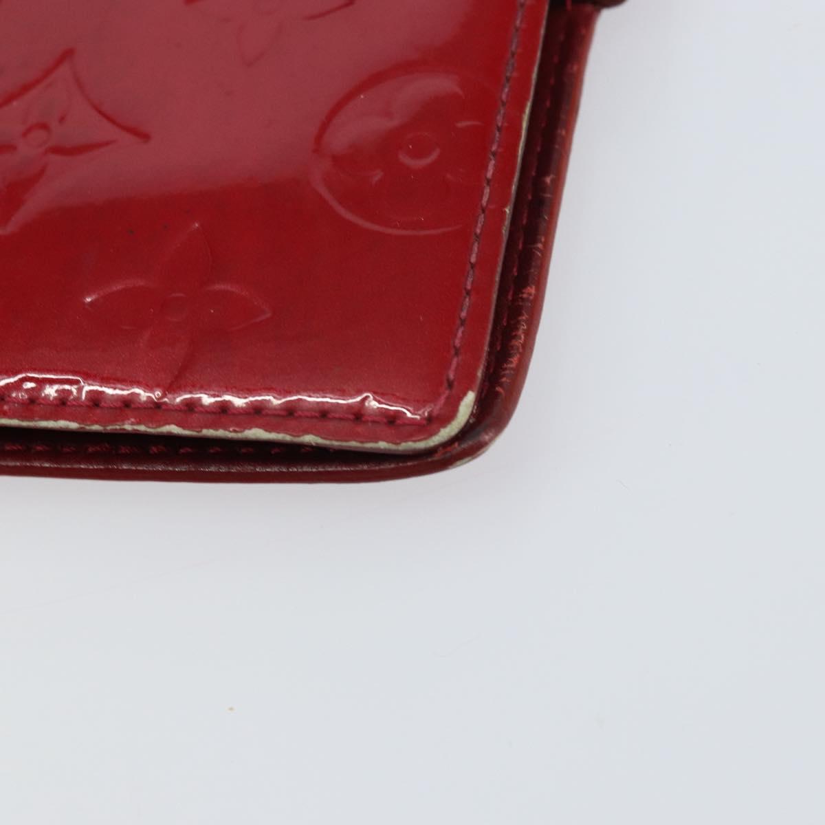 LOUIS VUITTON Monogram Vernis Agenda PM Day Planner Cover Red R21016 Auth BA8895