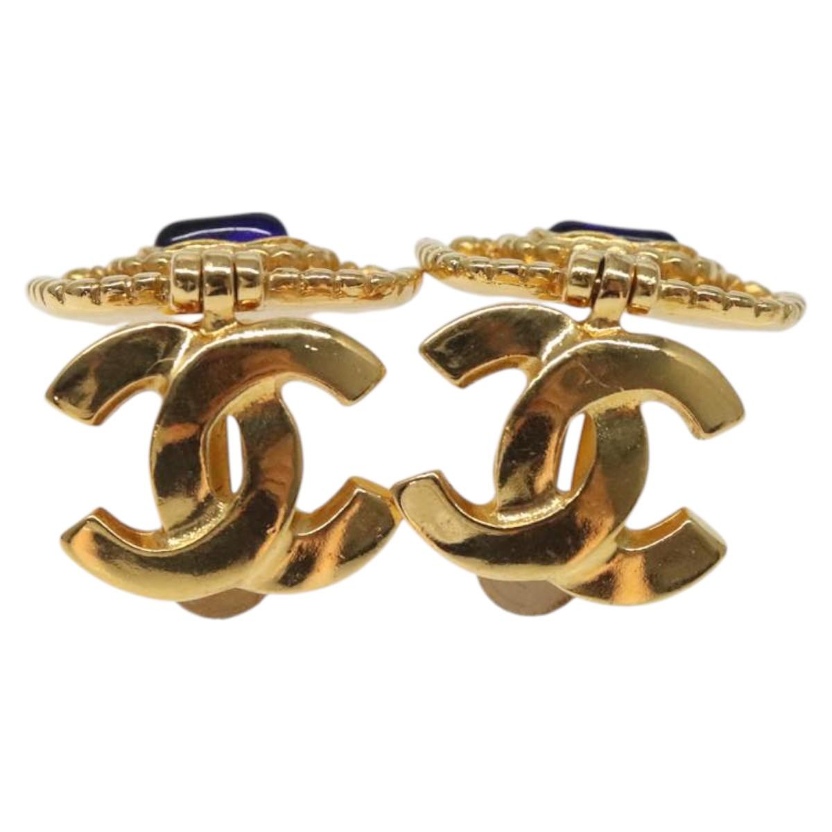 CHANEL Earring metal Gold CC Auth BA889AM