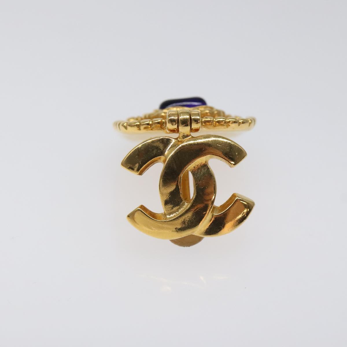CHANEL Earring metal Gold CC Auth BA889AM