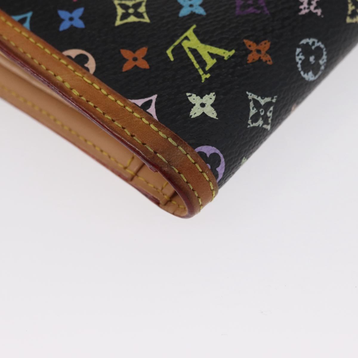 LOUIS VUITTON Multicolor Portefeuille Viennois Wallet Black M92988 Auth BA8903
