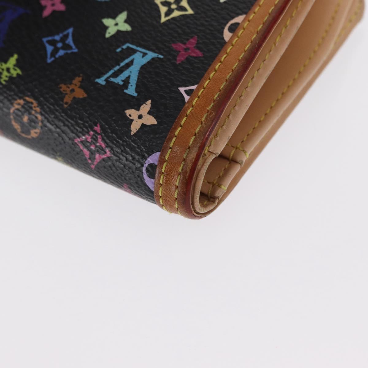 LOUIS VUITTON Multicolor Portefeuille Viennois Wallet Black M92988 Auth BA8903