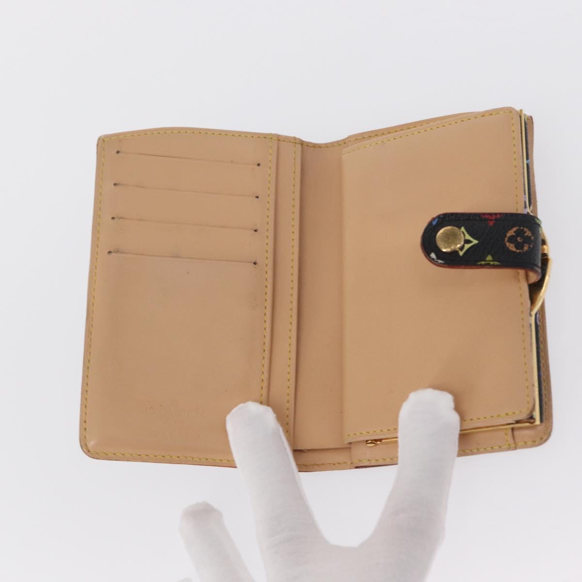 LOUIS VUITTON Multicolor Portefeuille Viennois Wallet Black M92988 Auth BA8903
