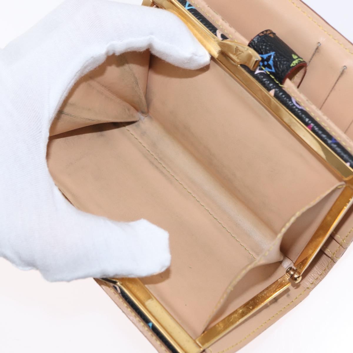 LOUIS VUITTON Multicolor Portefeuille Viennois Wallet Black M92988 Auth BA8903