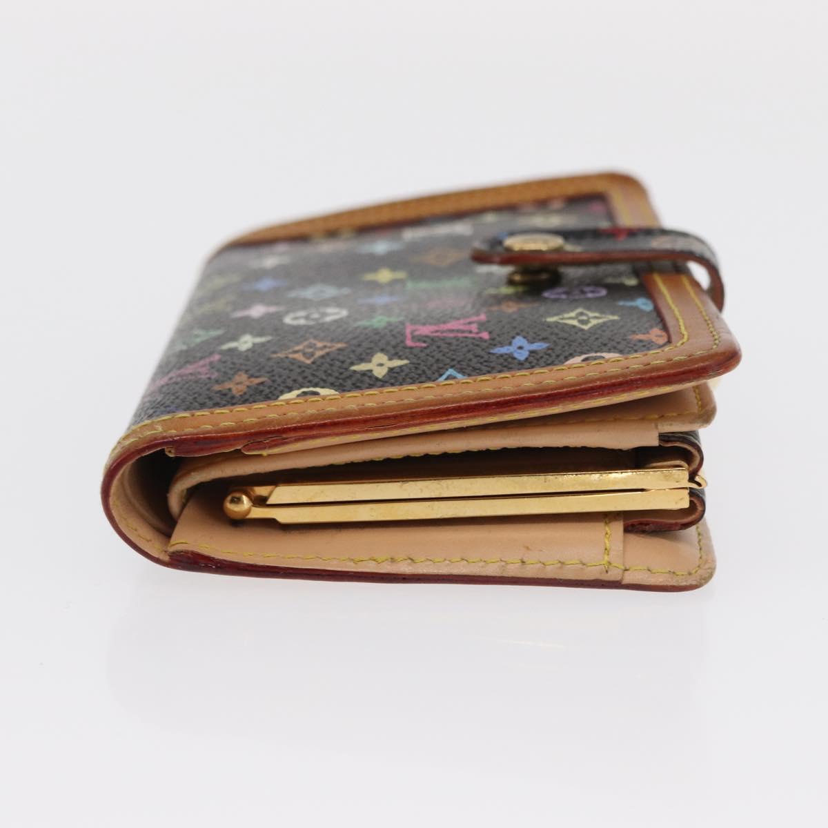 LOUIS VUITTON Multicolor Portefeuille Viennois Wallet Black M92988 Auth BA8903