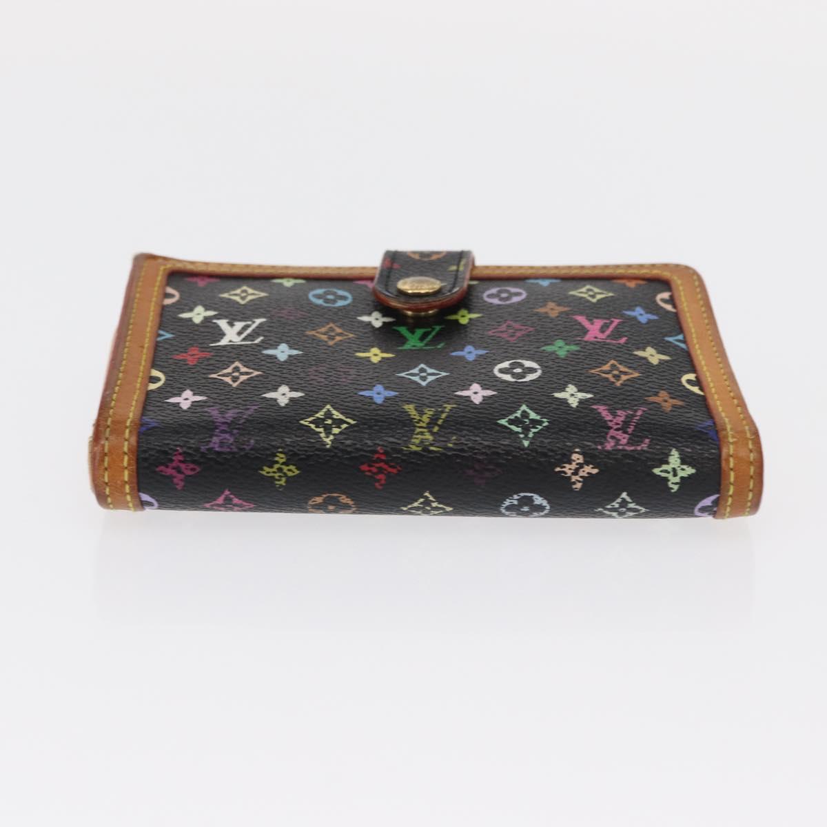 LOUIS VUITTON Multicolor Portefeuille Viennois Wallet Black M92988 Auth BA8903