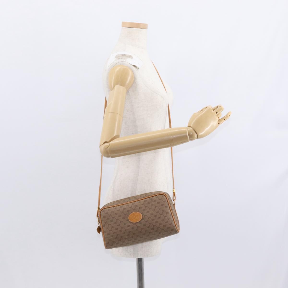 GUCCI Micro GG Supreme Shoulder Bag PVC Beige Gold 007 1112 63 Auth BA8906