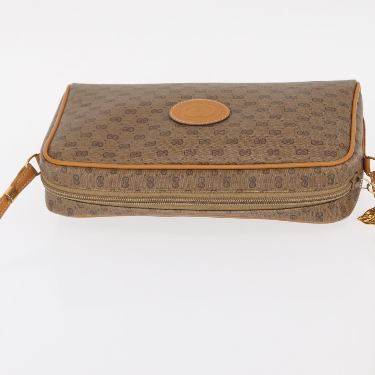 GUCCI Micro GG Supreme Shoulder Bag PVC Beige Gold 007 1112 63 Auth BA8906