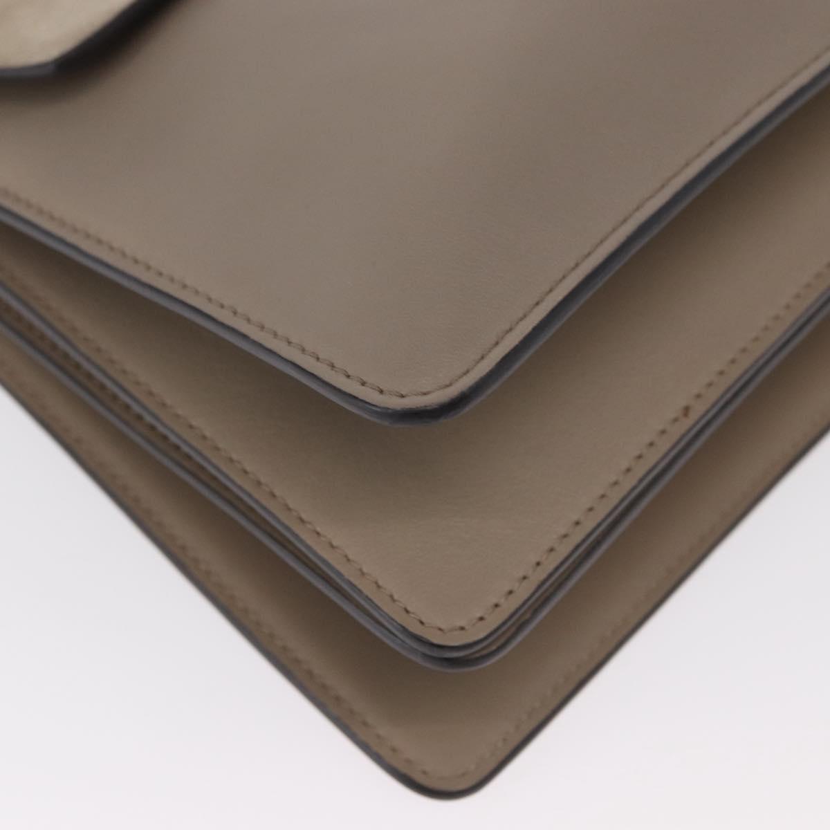 Chloe Fay Shoulder Bag Suede Leather Beige Gold Auth BA8909