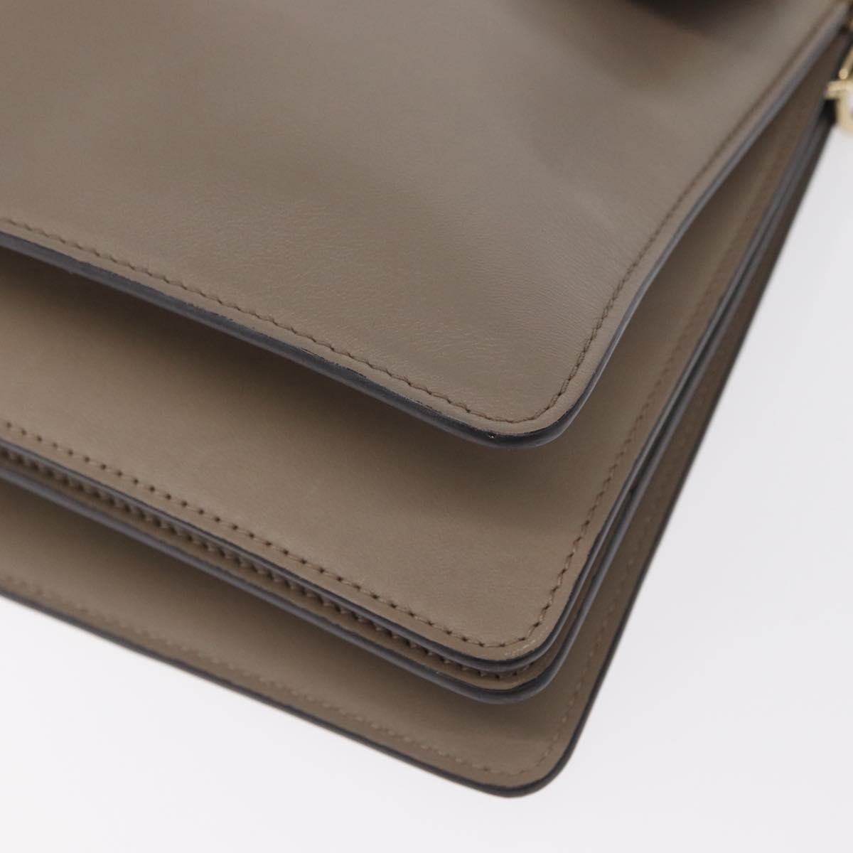 Chloe Fay Shoulder Bag Suede Leather Beige Gold Auth BA8909