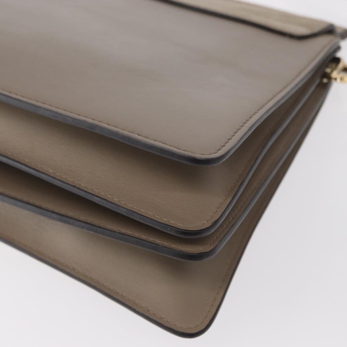 Chloe Fay Shoulder Bag Suede Leather Beige Gold Auth BA8909