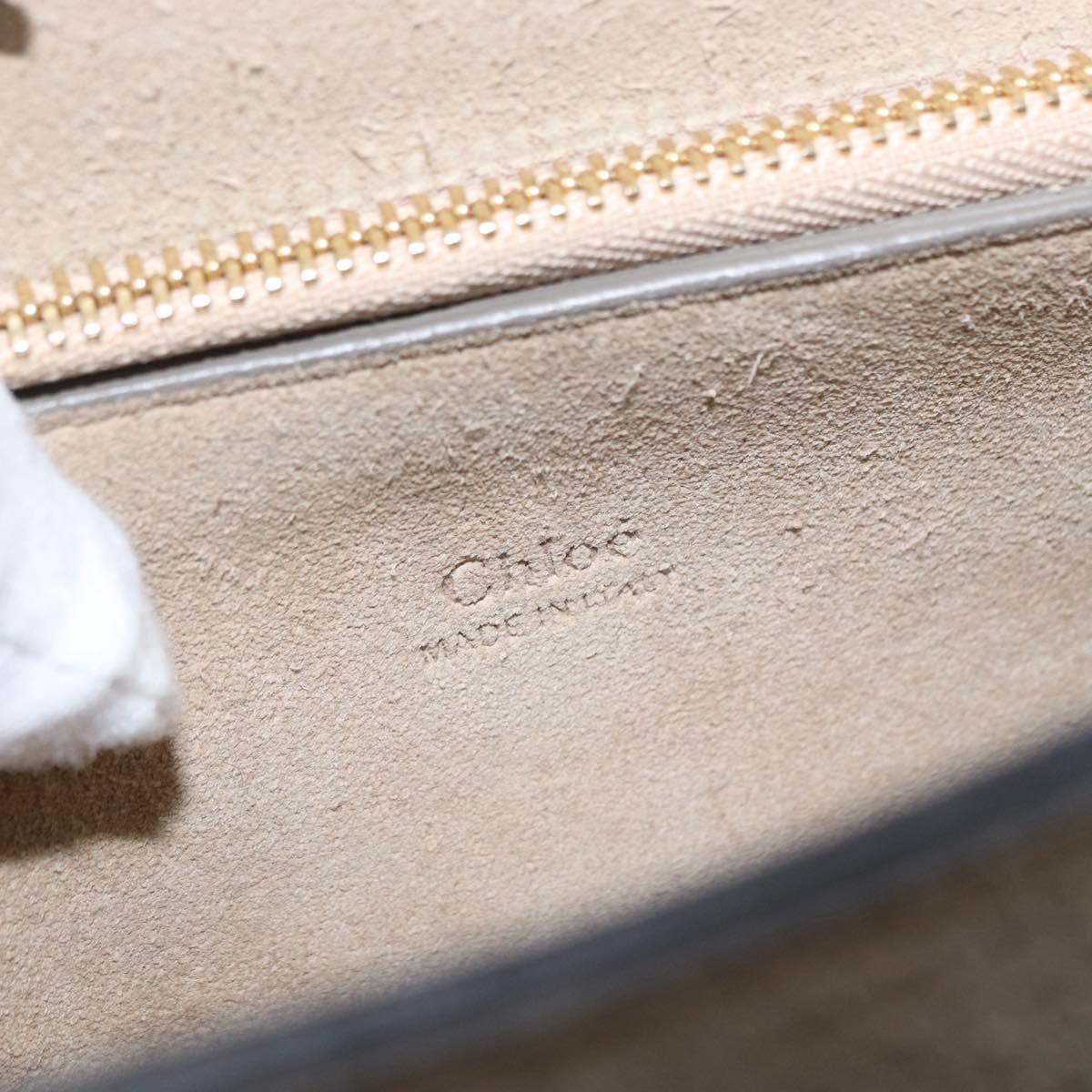 Chloe Fay Shoulder Bag Suede Leather Beige Gold Auth BA8909