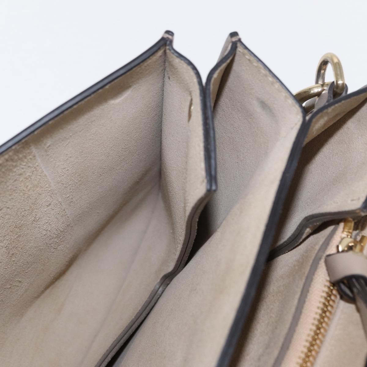 Chloe Fay Shoulder Bag Suede Leather Beige Gold Auth BA8909