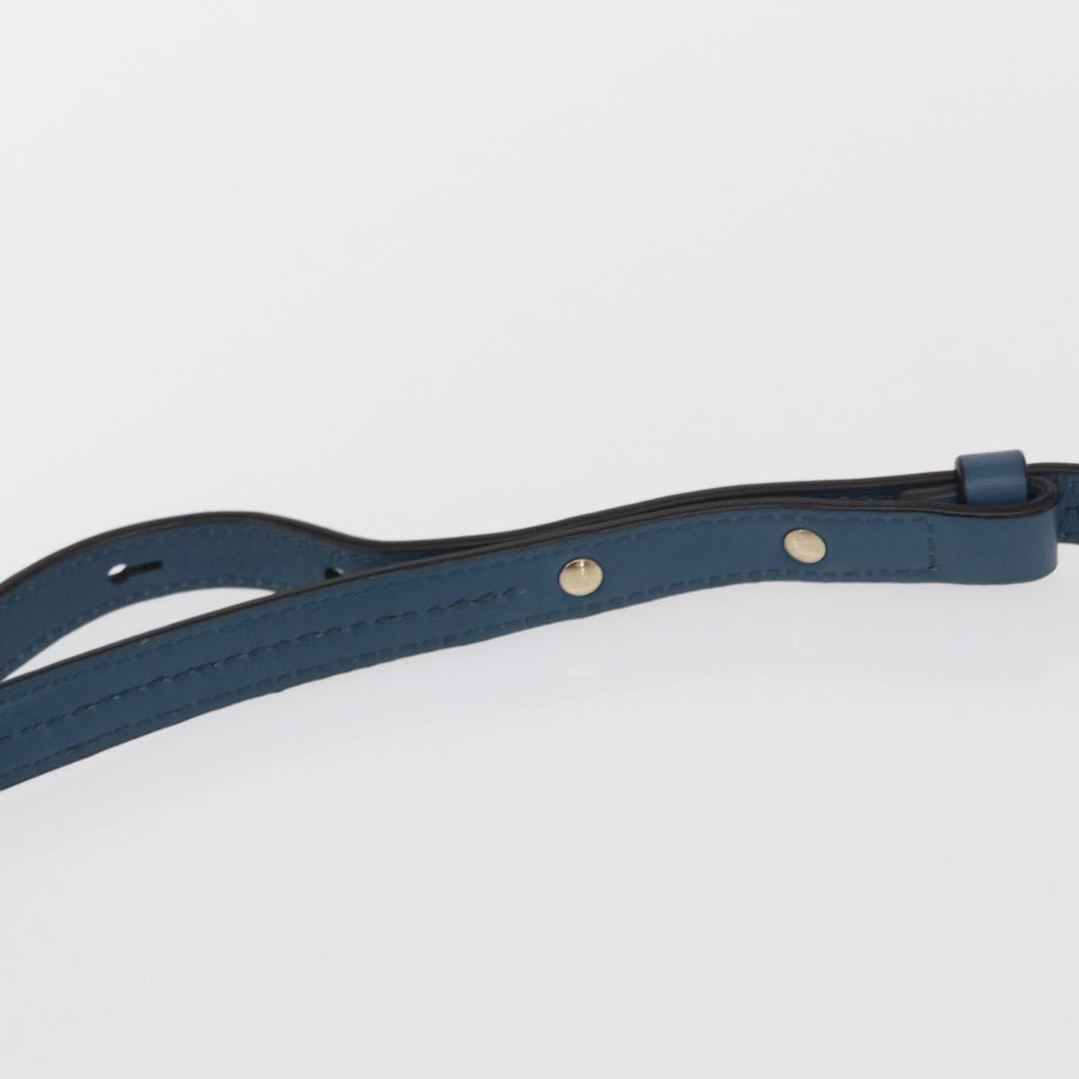 Chloe Fay Shoulder Bag Suede Leather Blue Gold Auth BA8910