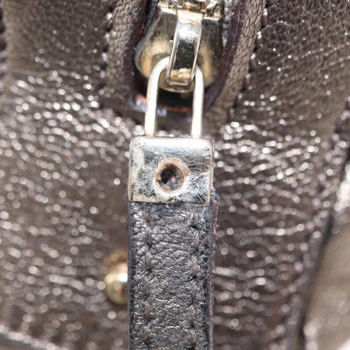 Salvatore Ferragamo Gancini Shoulder Bag Leather Gold Auth BA8916