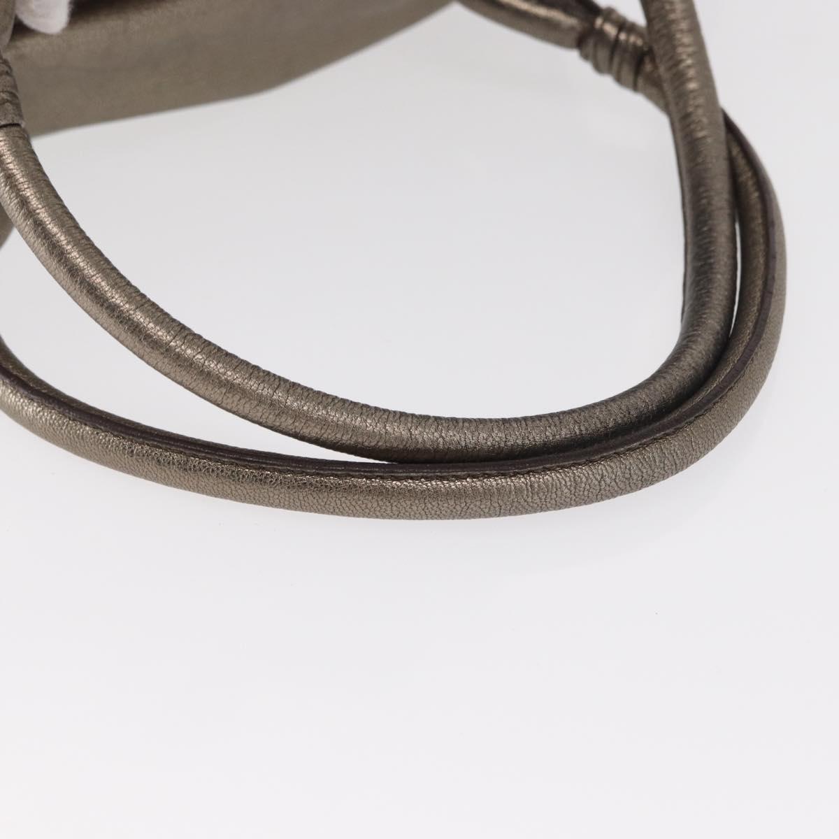 Salvatore Ferragamo Gancini Shoulder Bag Leather Gold Auth BA8916