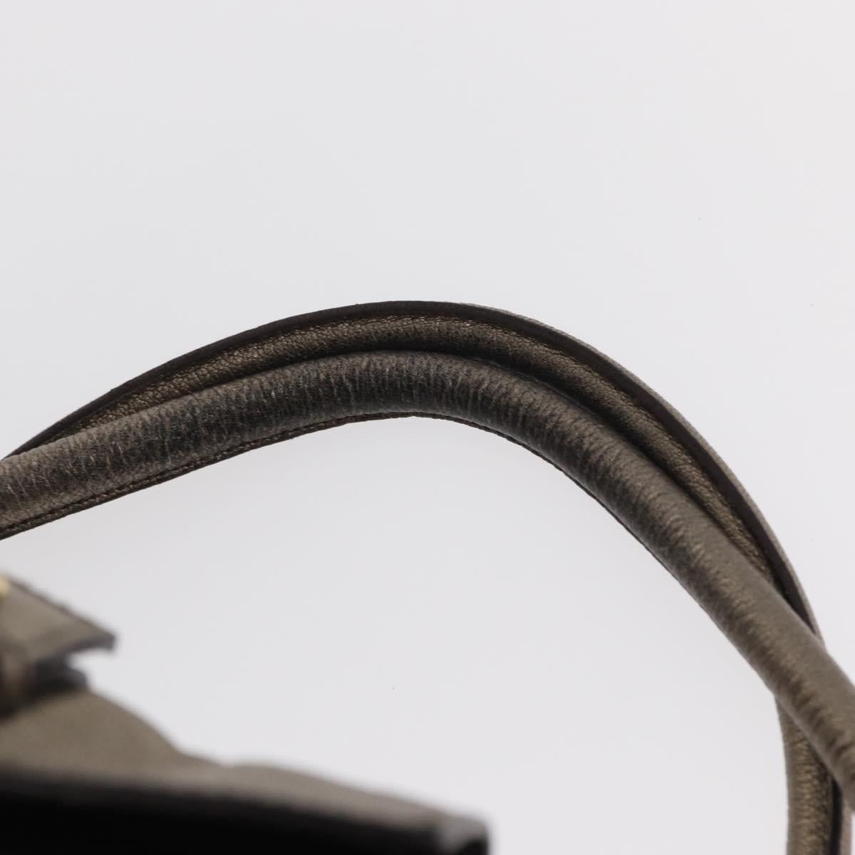 Salvatore Ferragamo Gancini Shoulder Bag Leather Gold Auth BA8916