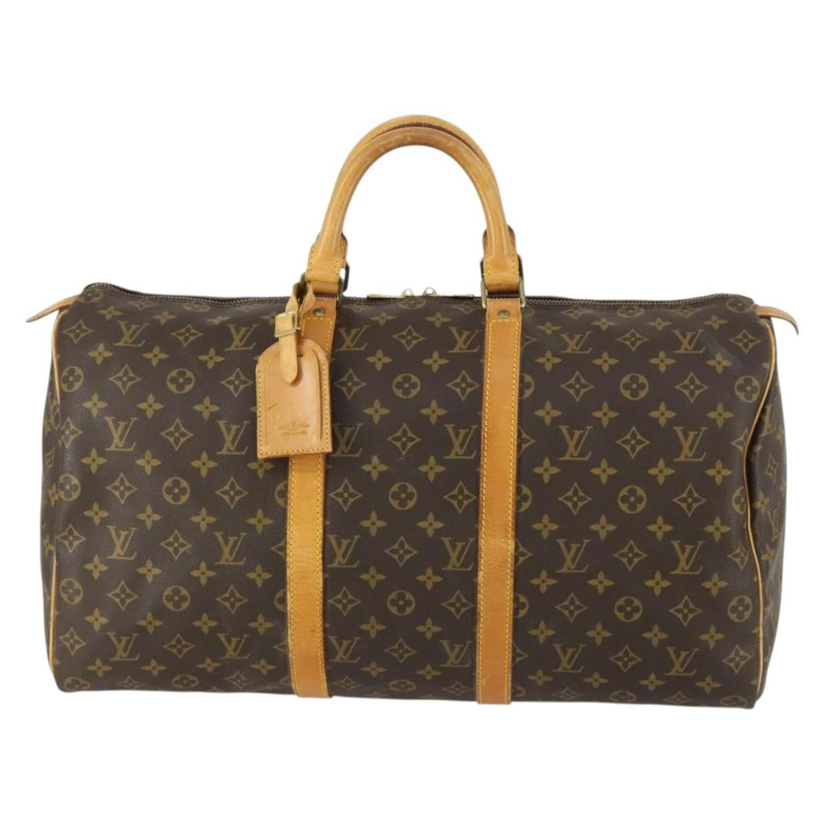 LOUIS VUITTON Monogram Keepall 50 Boston Bag M41426 LV Auth BA8931