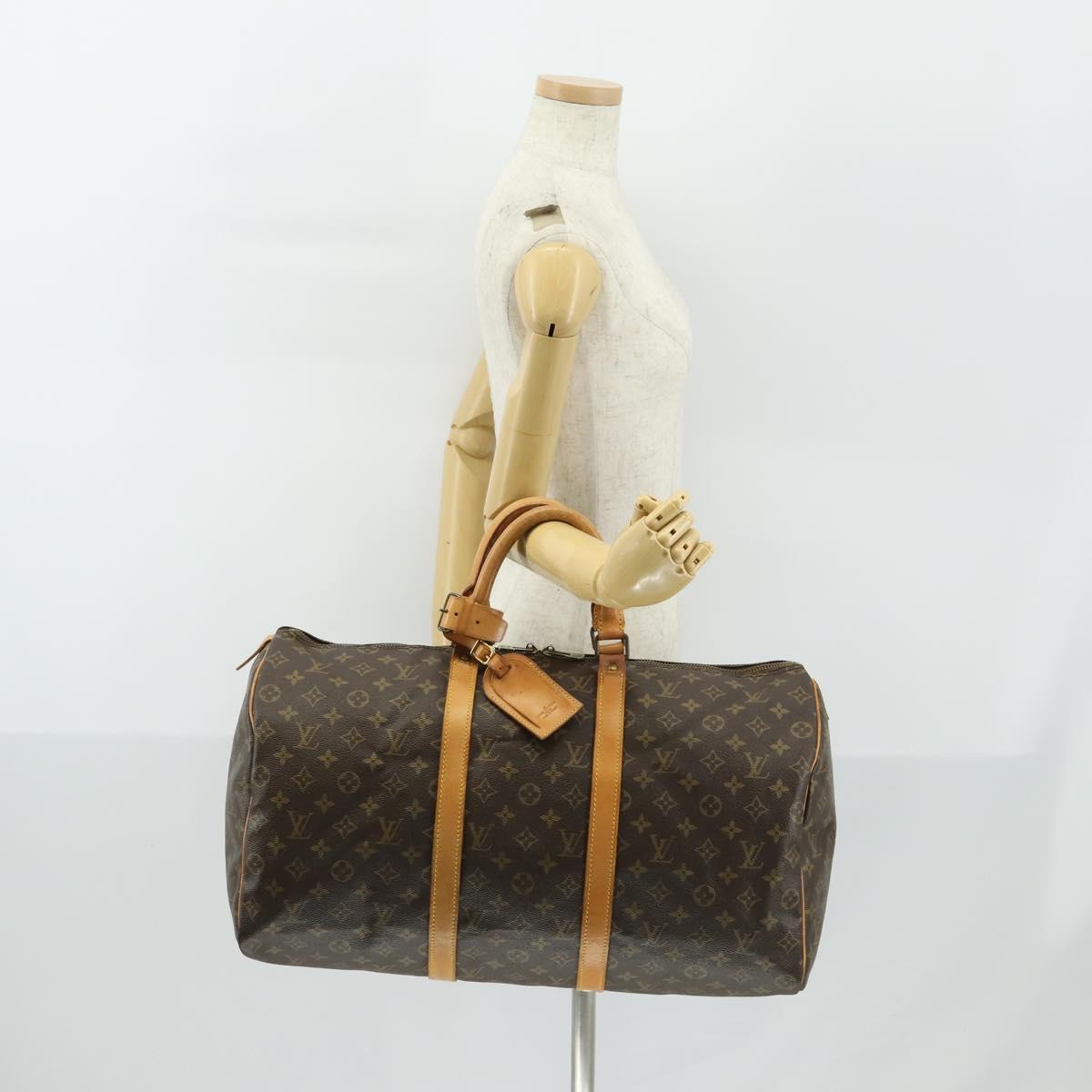 LOUIS VUITTON Monogram Keepall 50 Boston Bag M41426 LV Auth BA8933