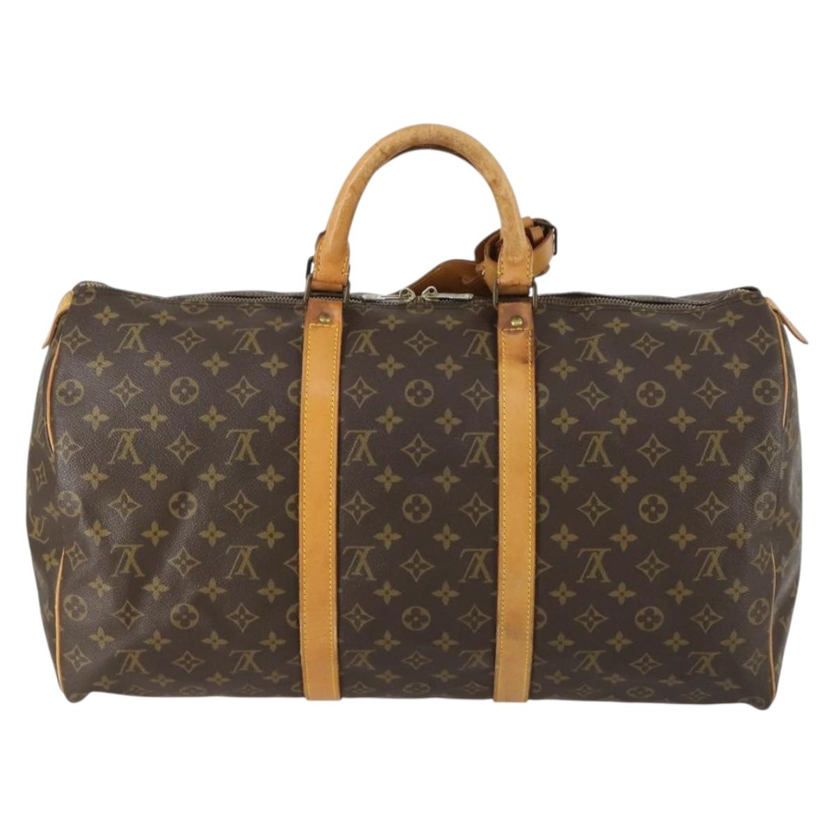 LOUIS VUITTON Monogram Keepall 50 Boston Bag M41426 LV Auth BA8933