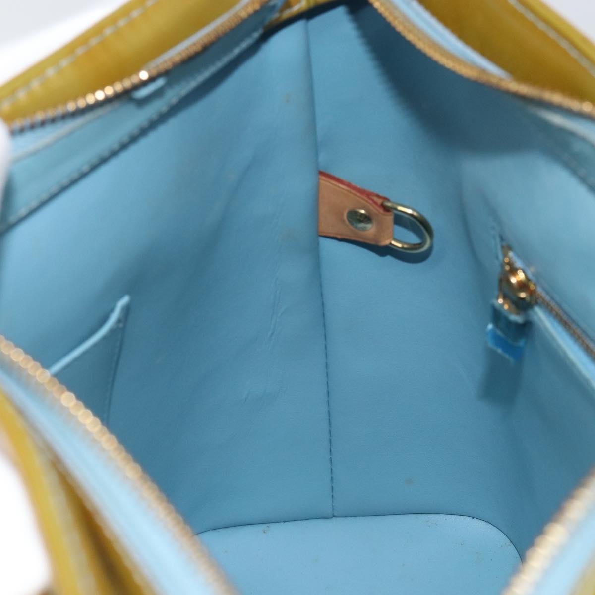 LOUIS VUITTON Monogram Vernis Houston Hand Bag Baby Blue M91005 LV Auth BA8959