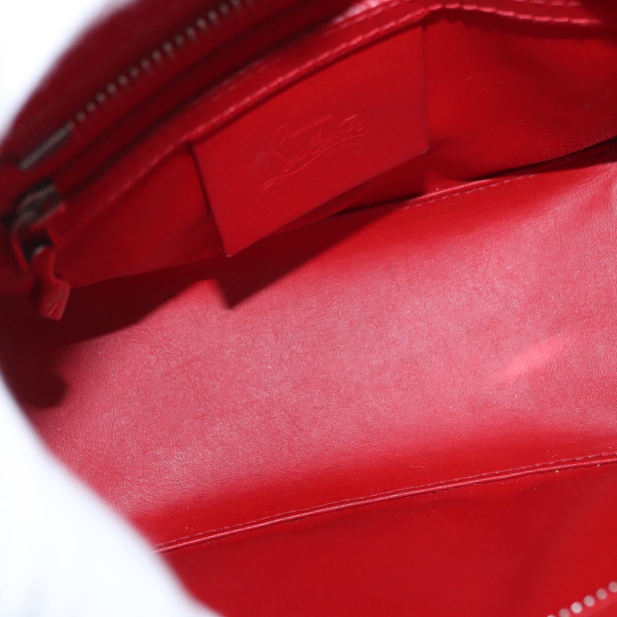 Christian Louboutin Paloma S Mini Hand Bag Leather 2way White Silver Auth BA8960