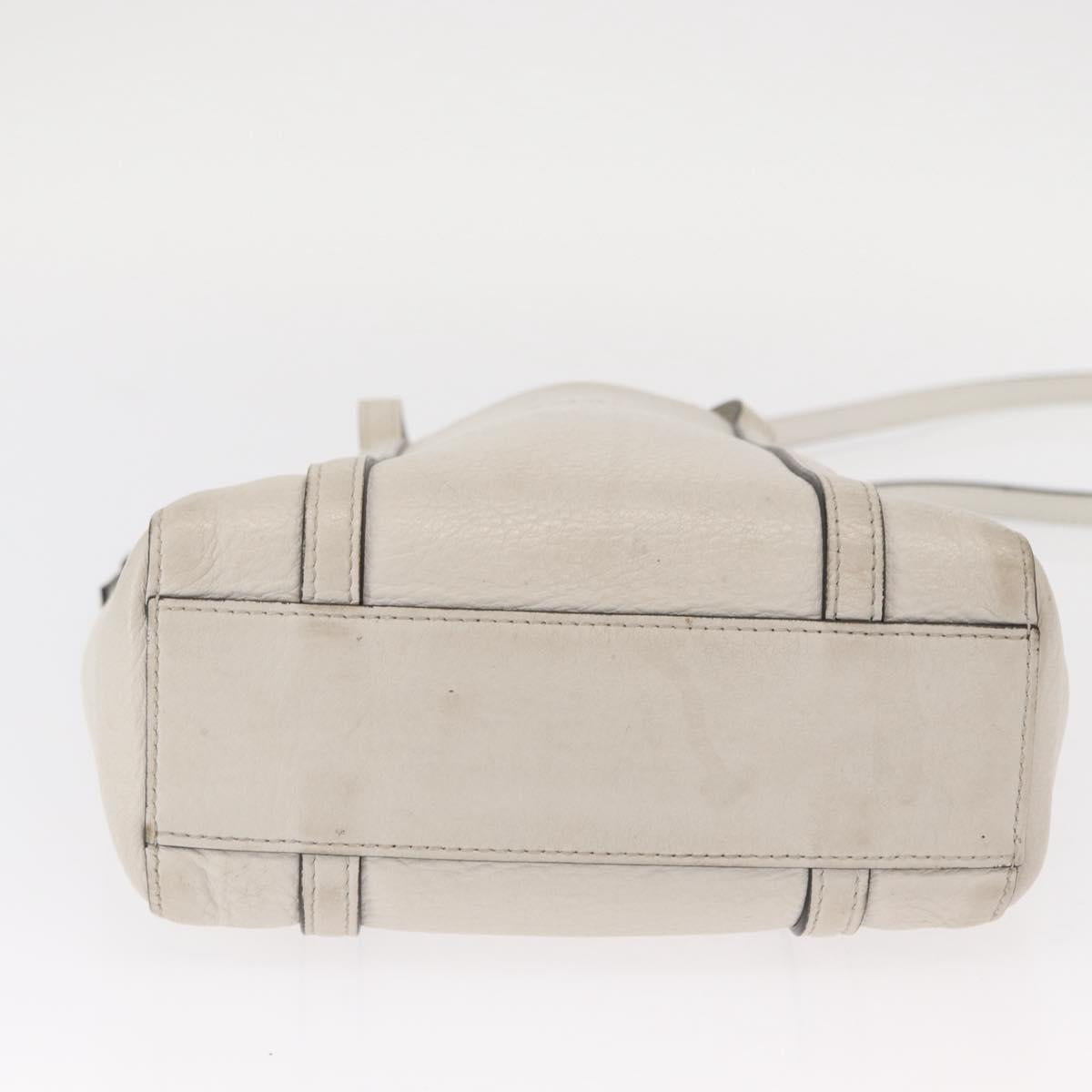 BALENCIAGA Everyday Tote XXS Bag Leather 2way White Silver 551815 Auth BA8961
