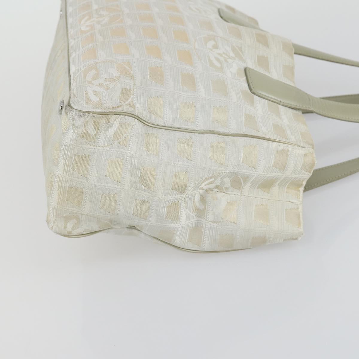CHANEL New Travel line Tote Bag Nylon 2 Set Blue Beige CC Auth BA8965