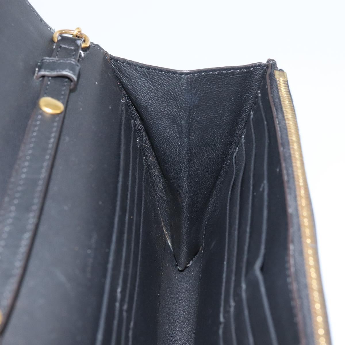 CELINE Chain Shoulder Wallet Bag Leather Multicolor Gold Auth BA8968