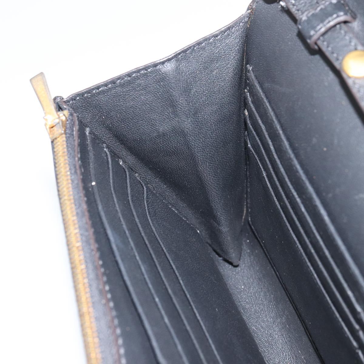 CELINE Chain Shoulder Wallet Bag Leather Multicolor Gold Auth BA8968