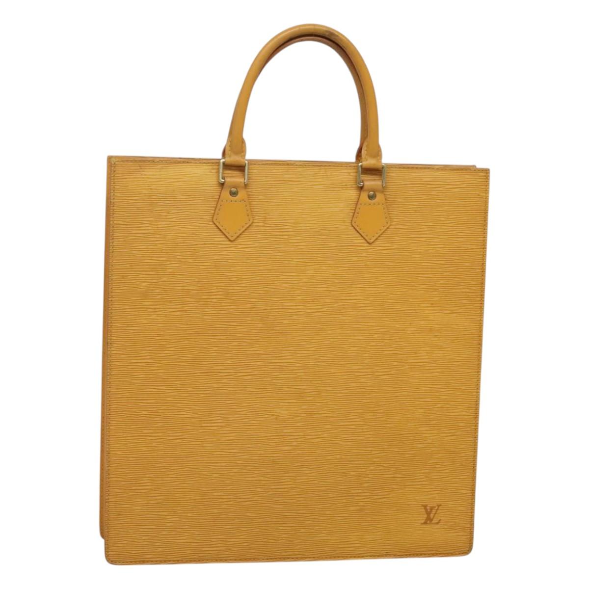 LOUIS VUITTON Epi Sac Plat Hand Bag Yellow M52079 LV Auth BA897