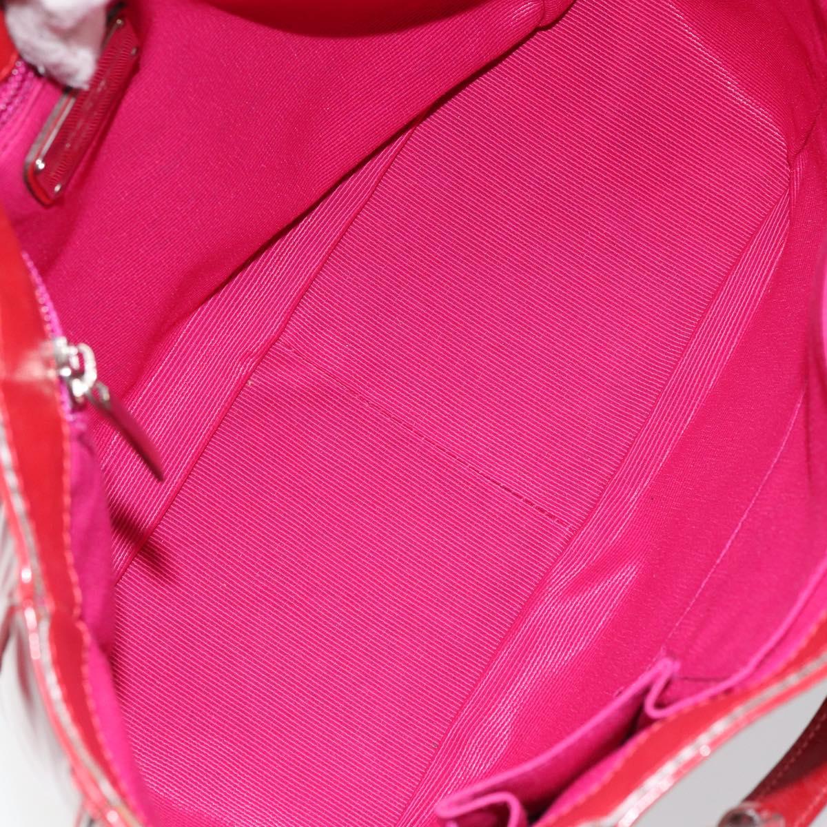 Salvatore Ferragamo Tote Bag Enamel Red Silver Auth BA8971