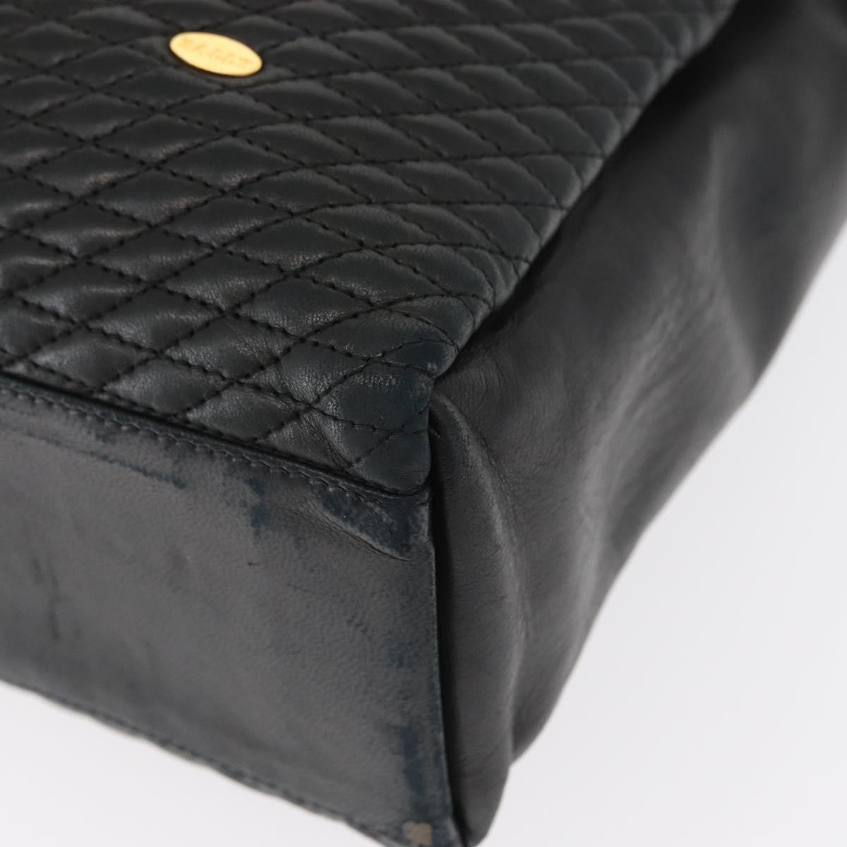 BALLY Tote Bag Leather Black Gold Auth BA8978
