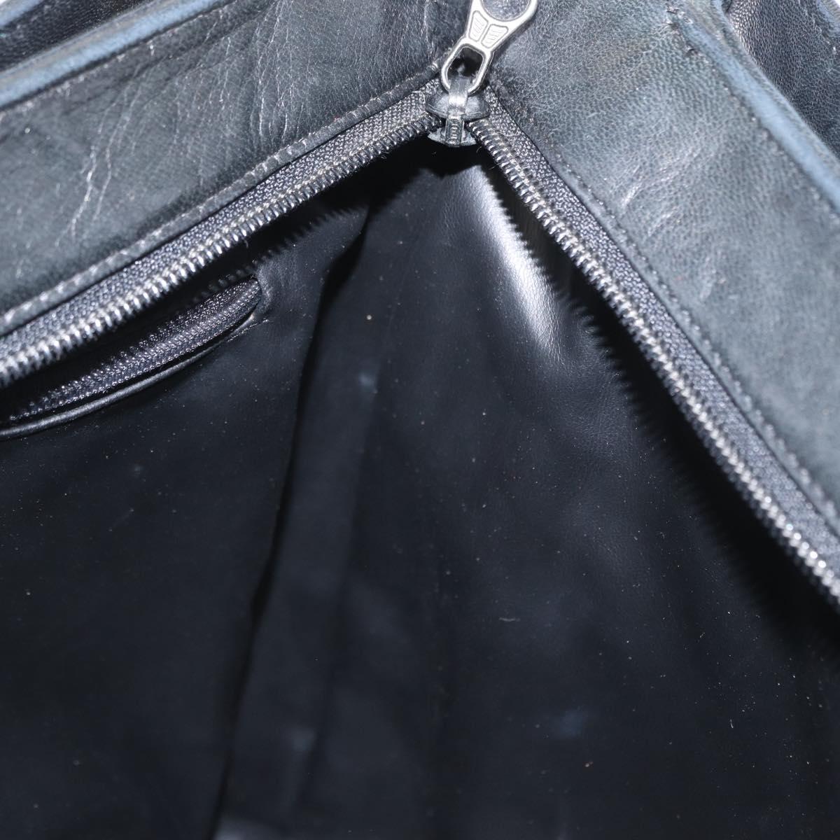 BALLY Tote Bag Leather Black Gold Auth BA8978