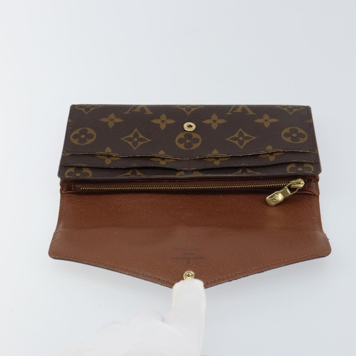LOUIS VUITTON Monogram Portefeuille Sarah Long Wallet M61734 LV Auth BA8981