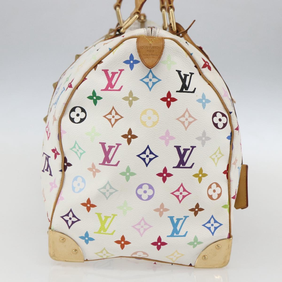 LOUIS VUITTON Monogram Multicolor Keepall 45 Bag White M92641 LV Auth BA8992SAV