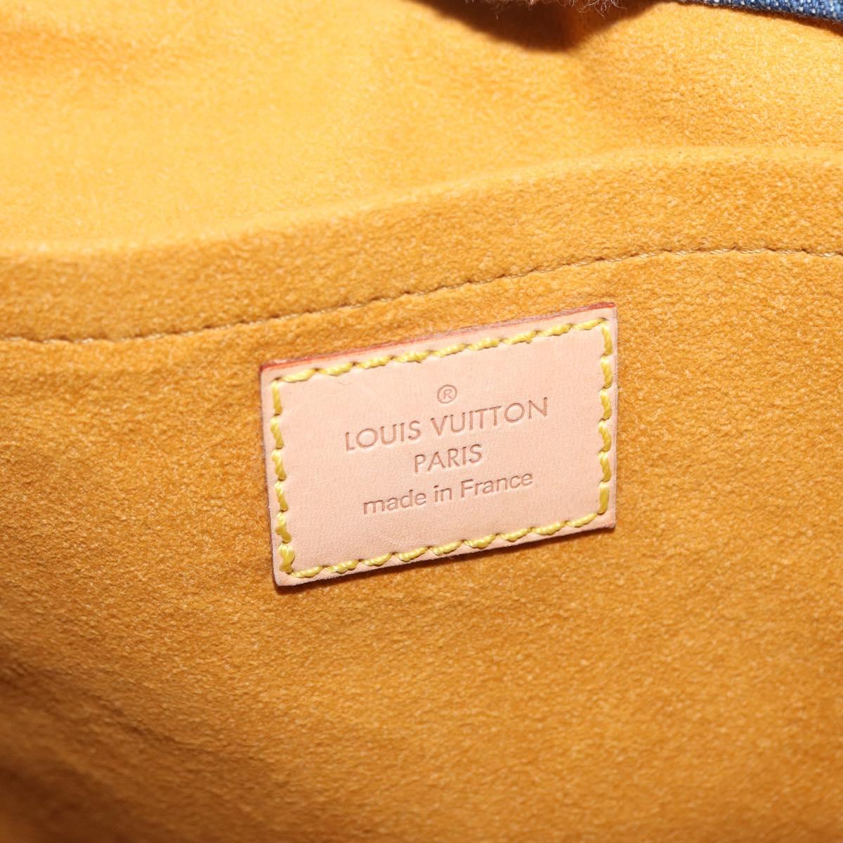 LOUIS VUITTON Monogram Denim Flat Shopper Tote Bag Blue M95018 LV Auth BA8994SAV