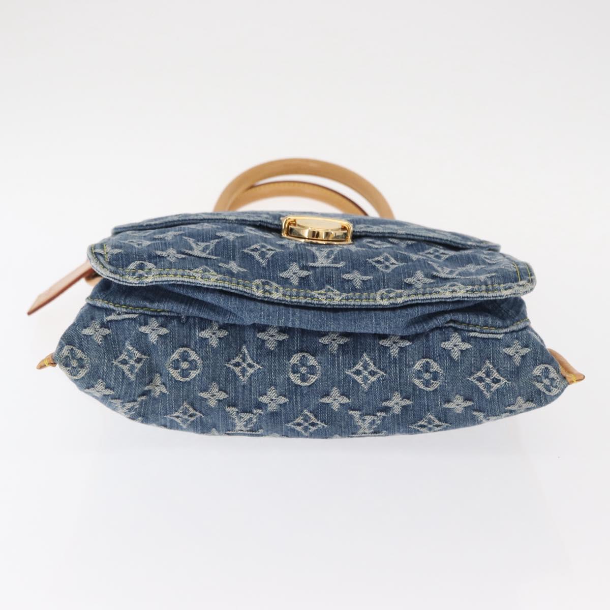 LOUIS VUITTON Monogram Denim Flat Shopper Tote Bag Blue M95018 LV Auth BA8994SAV