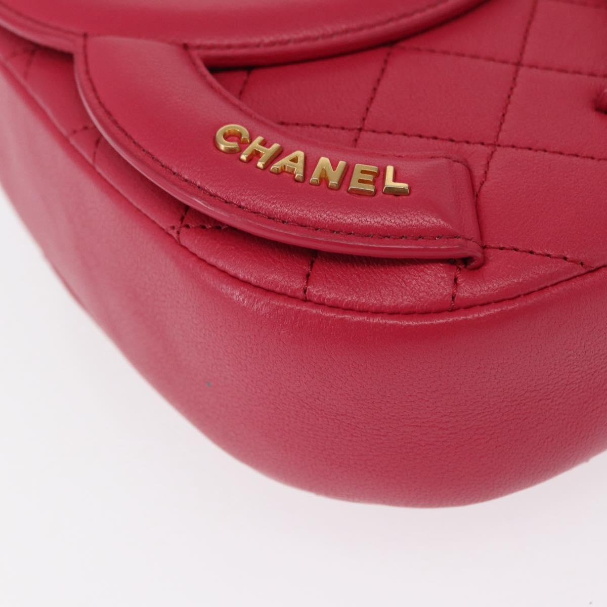 CHANEL Matelasse Chain Big Coco Camera Bag Bag Lamb Skin Pink CC Auth BA8999SAM