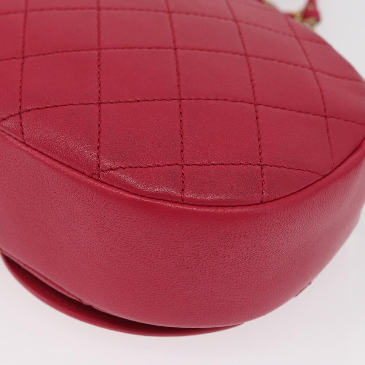 CHANEL Matelasse Chain Big Coco Camera Bag Bag Lamb Skin Pink CC Auth BA8999SAM