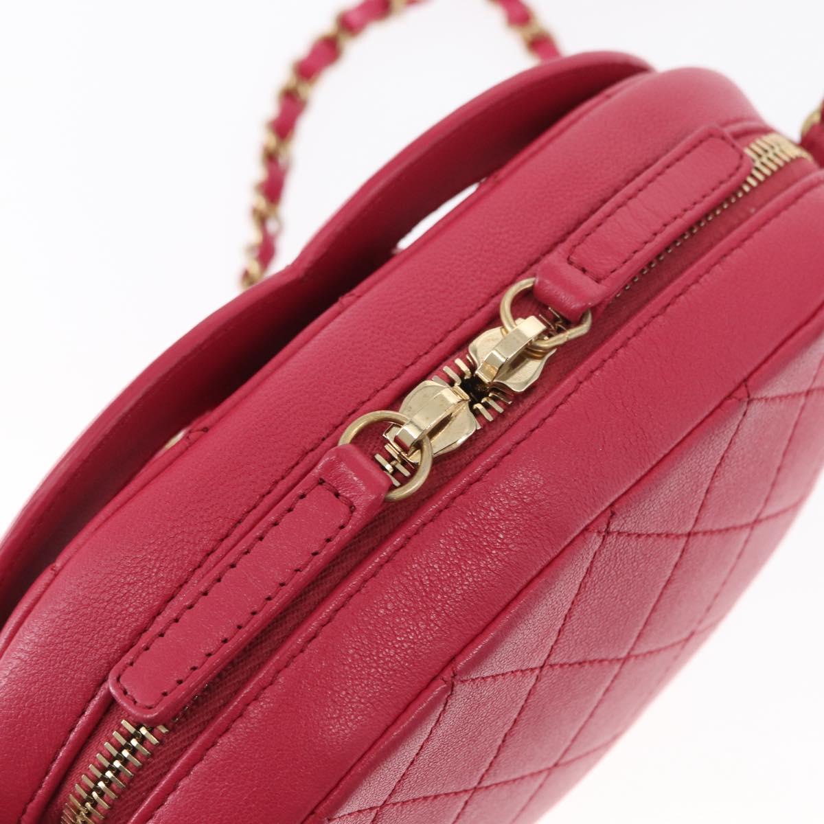 CHANEL Matelasse Chain Big Coco Camera Bag Bag Lamb Skin Pink CC Auth BA8999SAM
