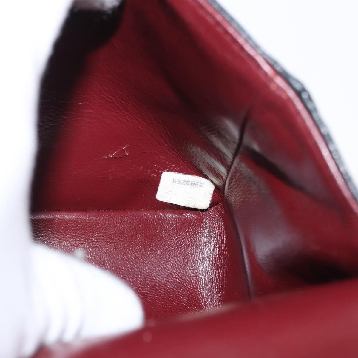 CHANEL Matelasse 25 Double Flap Chain Bag Lamb Skin Black Gold CC Auth BA9002SAV