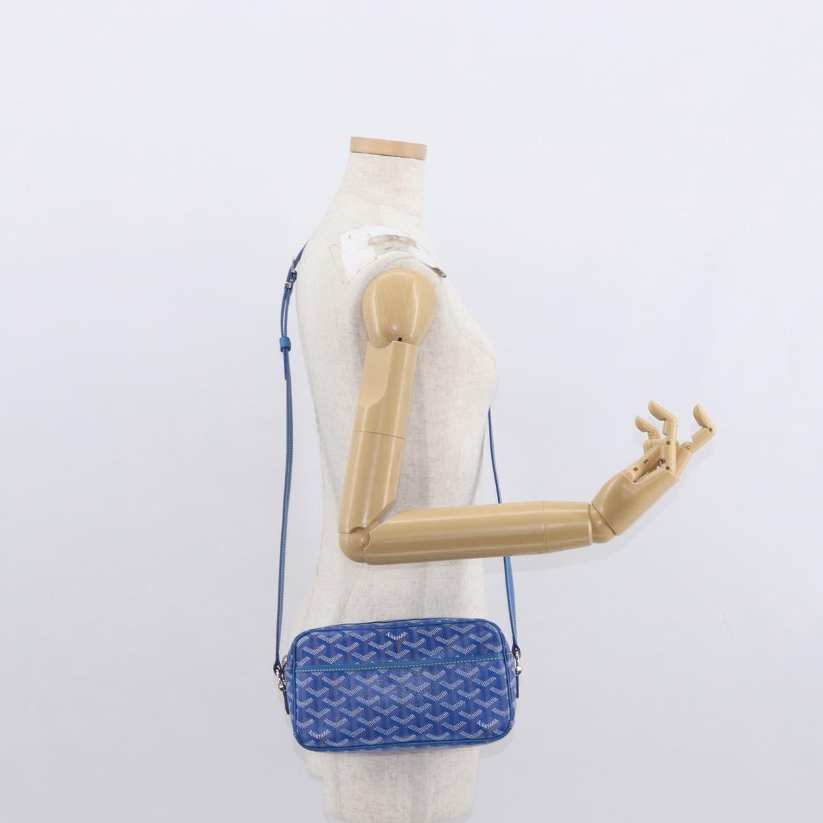 GOYARD Herringbone Cup Veil PM Shoulder Bag PVC Blue Auth BA9006SAM