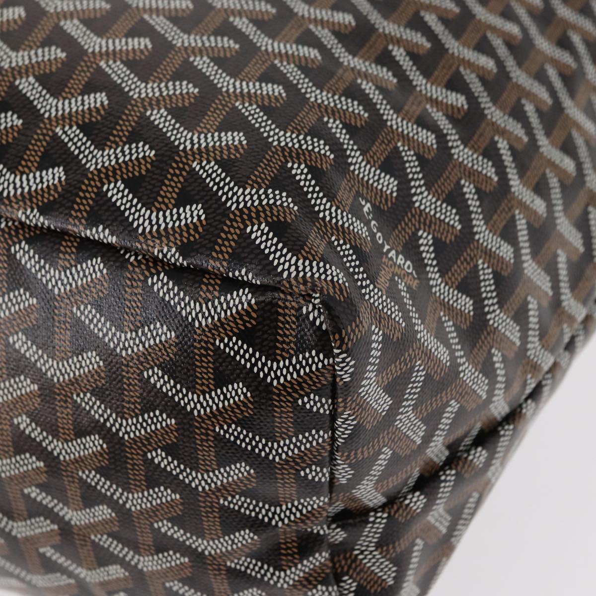 GOYARD Herringbone Saint Louis PM Tote Bag PVC Black Auth BA9007SM