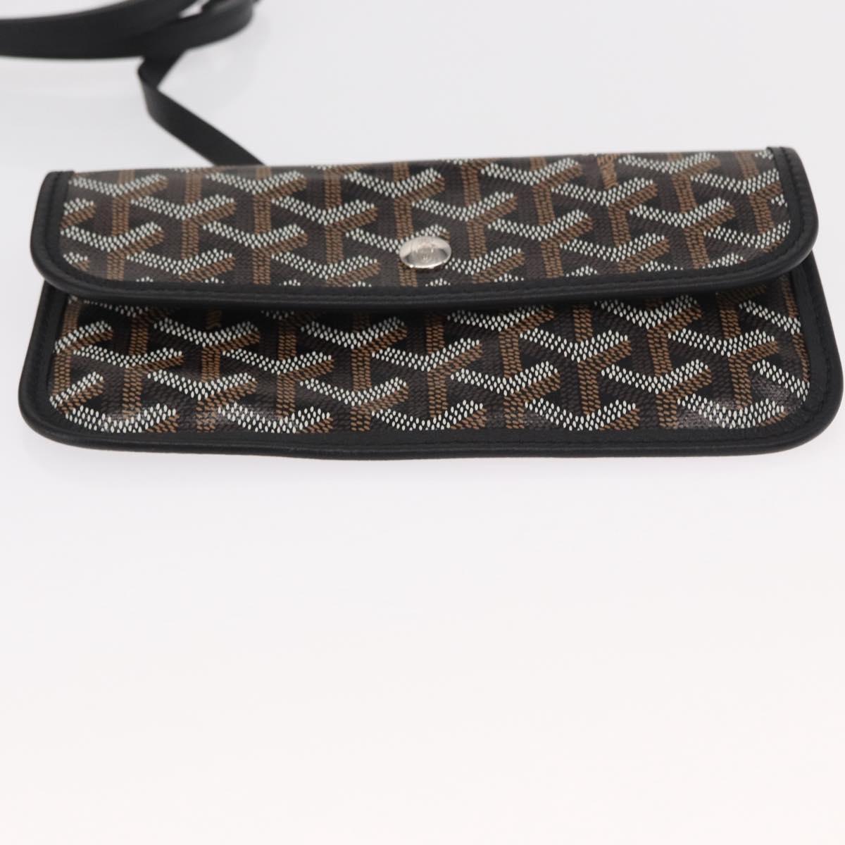 GOYARD Herringbone Saint Louis PM Tote Bag PVC Black Auth BA9007SM